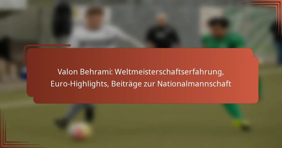 Valon Behrami: Weltmeisterschaftserfahrung, Euro-Highlights, Beiträge zur Nationalmannschaft