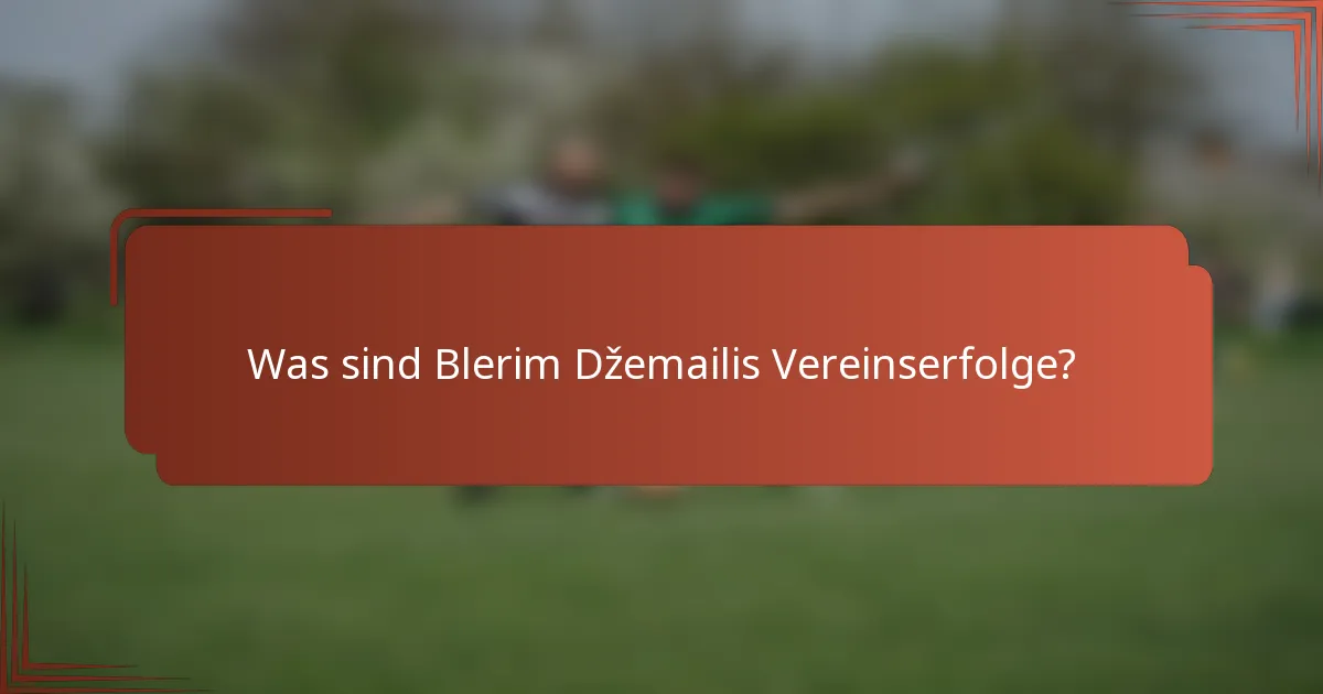 Was sind Blerim Džemailis Vereinserfolge?