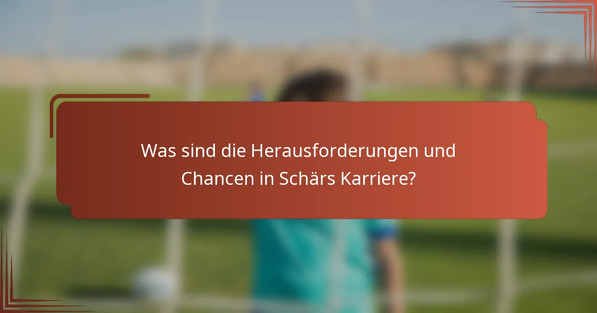 Was sind die Herausforderungen und Chancen in Schärs Karriere?