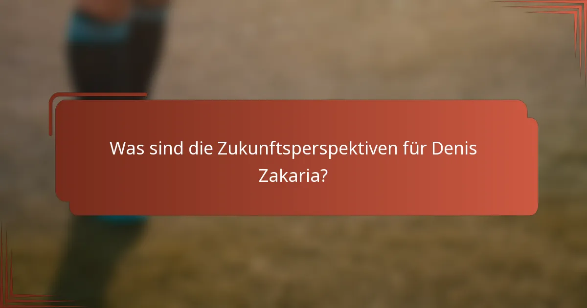 Was sind die Zukunftsperspektiven für Denis Zakaria?