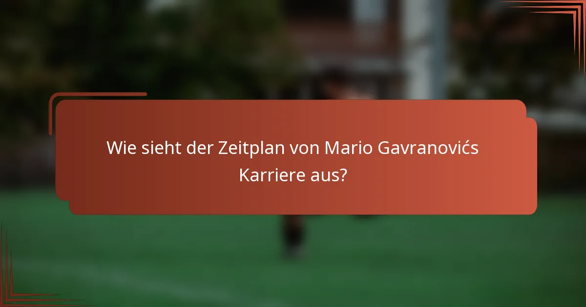 Wie sieht der Zeitplan von Mario Gavranovićs Karriere aus?